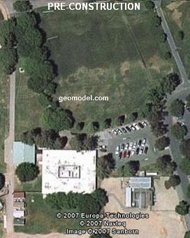 aerial photograph of ground radar and EM utility location survey area