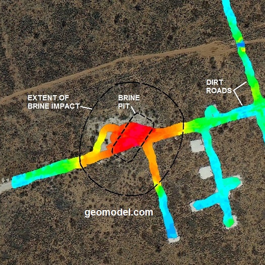GeoModel EM survey to locate buried brine pit