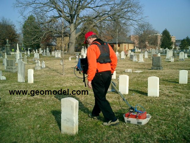 Hand-towed GPR survey for locating graves