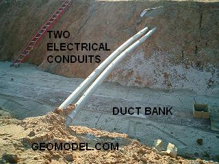GeoModel GPR Survey Located Two Electrical Conduits Prior to Duct Bank Concrete Pour
